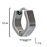 BZ 316L Çelik 5mm Beşgen Halka Küpe UNK-717