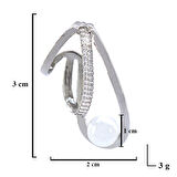 BZ 316L Çelik İnci Taşlı Çelik Ear Cuff Küpe UNK-682