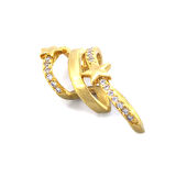 BZ Altın Kaplama Zirkon Taşlı Yıldız Detaylı Çelik Ear Cuff Küpe UNK-686