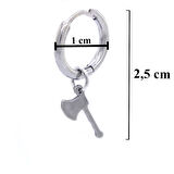 BZ 316l Çelik Unisex Tek Balta Küpe UNK-484