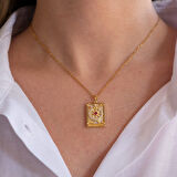 Çelik Kolye Tarot The Wheel Model - K-118