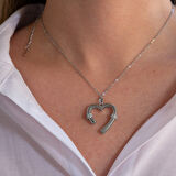 Çelik Kolye Kalp Tasarım Minimal Kolye - K-119