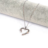 Çelik Kolye Kalp Tasarım Minimal Kolye - K-119