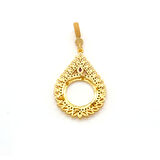 Yarım Altın Çerçeveli Kolye Ucu Altın Kaplama İşlemeli TGR-646