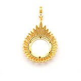 Yarım Altın Çerçeveli Kolye Ucu Altın Kaplama İşlemeli TGR-631