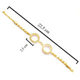 2 Çeyrekli Çerçeve Bileklik Altın Kaplama Arpa Zincir Kelepçe BLK-1045