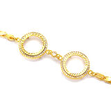 2 Çeyrekli Çerçeve Bileklik Altın Kaplama Arpa Zincir Kelepçe BLK-1045