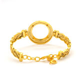 Yarım Altın Çerçeve Bileklik Çelik Altın Kaplama Örgü Model -BLZ-625