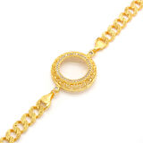 Çeyrek Altın Çerçeve Bileklik Çelik Altın Kaplama İşlemeli Figaro Model BLK-1114