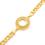 Yarım Altın Çerçeve Bileklik Çelik Altın Kaplama Figaro Model BLK-1115