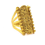 Çelik Yüzük Kadın Altın Kaplama Dorikalı Kaburga Model YZK-491