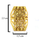 Çelik Yüzük Kadın Altın Kaplama Dorikalı Kaburga Model YZK-498