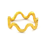 Çelik Yüzük Kadın Altın Kaplama Zigzag Ajda YZK-457