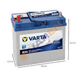 Varta Blue Dynamic 12V 45 Ah Amper B34 Ters Kutup Akü