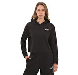 675970-01 Puma Ess Elevated Cropped Hoodie Sand Dune Kadın Sweatshirt Siyah