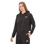 675970-01 Puma Ess Elevated Cropped Hoodie Sand Dune Kadın Sweatshirt Siyah