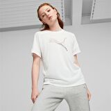 676070-02 Puma Evostrıpe Tee Kadın T-shirt WHİTE