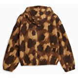 Puma Downtown Allover Print Kadın Kahverengi Polar Ceket (621688-01)