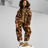 Puma Downtown Allover Print Kadın Kahverengi Polar Ceket (621688-01)