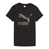 Classics Shiny Logo Kadın Siyah Günlük Stil T-Shirt 62559701