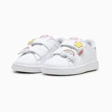 Puma Puma Smash 3.0 Badges V Inf Beyaz-Pembe Çocuk Günlük Ayakkabı