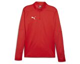 Puma Teamfinal Training 1/4 Zip Top Erkek Futbol Antrenman Uzun Kollu Üst 65855101 Kırmızı