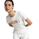 Puma ESS+ Graphic Tee Beyaz Kadın Tişört - 679916 02