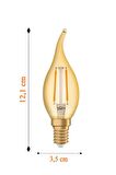 Osram Vintage 2,5W (22W) Kıvrımlı Rustik Led Mum Ampul - Sarı Dekoratif Lamba