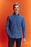 DeFacto Regular Fit Dokulu Cep Detaylı Uzun Kollu Gömlek B1872AX23AUNV261