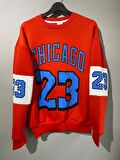 Unısex Oversize Chicago 23 Baskılı Polarlı Sweat