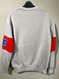 Erkek Unısex Gri Oversize Chicago 23 Baskılı Polarlı Sweat