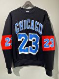 Unısex Oversize Chicago 23 Baskılı Polarlı Sweat