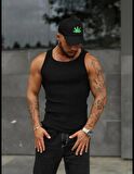Unisex Likralı Fitilli Slim Fit Atlet