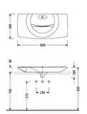 Serel Purity Tezgah Üstü Lavabo + Sifon 48x100 cm PR35STS110H