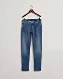 GANT Erkek Mavi Extra Slim Fit Jean Pantolon