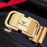 WilliamPolo Elit Hakiki Deri Metal Gold Tokalı  Erkek Kemer