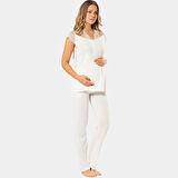 Türen Kadın Lohusa Pijama Takımı 3294/Krem
