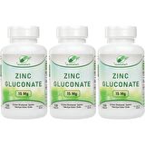 Yurdavit Zinc Gluconate Çinko Glukonat 3 Adet 120 Tablet