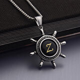 Captain Harfli Denizci Kaptan Gemici Dümeni Erkek Çelik Kolye