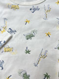 %100 Pamuk Penye Kumaş Bebek Çocuk Pijama Takım - pijama takımı RENKLİ FİLLİ ZURAFALI (Bc78LLyWJ5z9T)