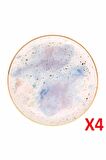 Porland Cosmos Desen Düz Tabak 24cm 4'lü 04ALM006667
