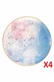 Porland Cosmos Desen Düz Tabak 24cm 4'lü 04ALM006669