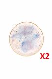 Porland Cosmos Desen Düz Tabak 17cm 2'li 04ALM006679