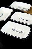 Tabak Evi Motto Gift Kayık Tabak 4 lü 17x12x3cm