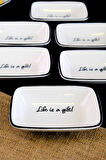 Tabak Evi Motto Gift Kayık Tabak 6 lı 17x12x3cm