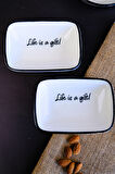 Tabak Evi Motto Gift Kayık Tabak 2 li 14x10x2cm