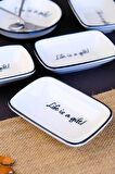 Tabak Evi Motto Gift Kayık Tabak 4 lü 14x10x2cm