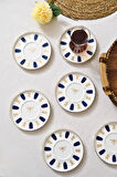 Tabak Evi Porselen Acem Zade Lacivert Çay Tabağı 12,5cm 6 lı