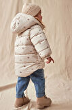 Next Baby Krem Ayıcık Desenli Tam Polar Astarlı Suya Dayanıklı Mont