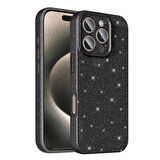 Apple iPhone 16 Pro Max Uyumlu Kılıf Kamera Korumalı Simli Lüks Koton Kapak